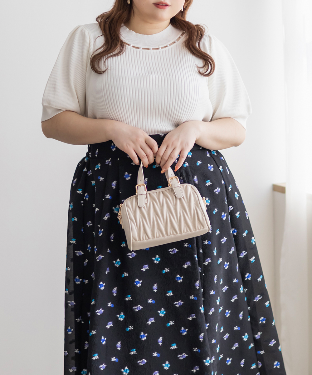 CLETTEオリジナル★パールネックリブニット