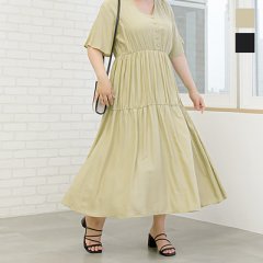 裾ティアードVネックワンピース6