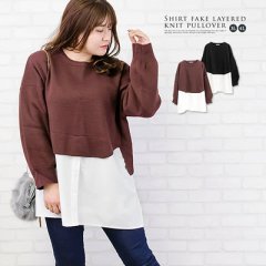 シャツフェイクレイヤードニットプルオーバー3