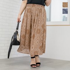ウエストゴムバンダナ柄フレアスカート6