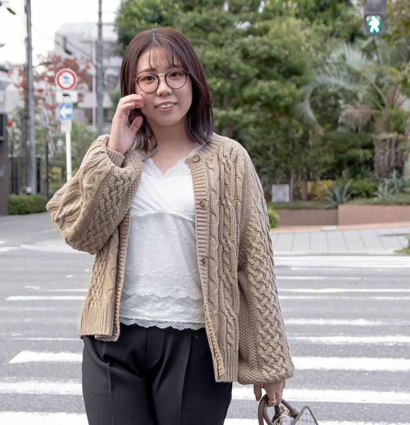 BIGsize cable knit cardigan カーデ - 通販 - guianegro.com.br