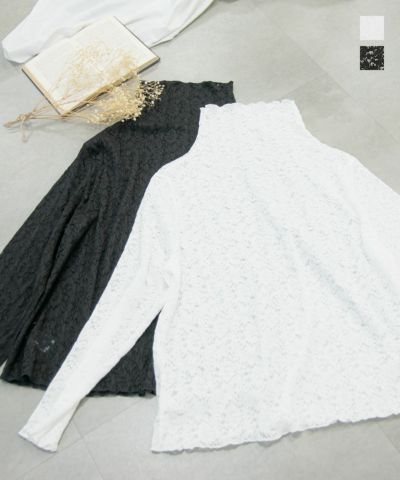 総レースハイネックプルオーバー 大きいサイズ レディース専門店 Clette クレット 公式