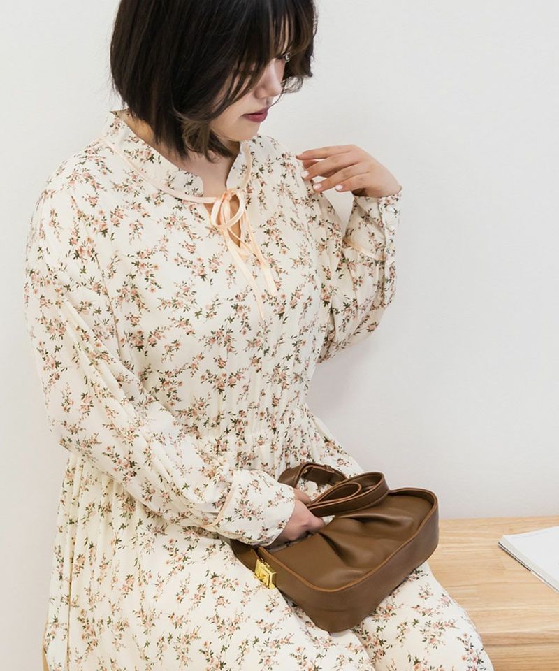 Cletteオリジナル 花柄ボウタイワンピース 大きいサイズ レディース専門店 Clette クレット 公式 Cletteオリジナル 花柄ボウタイワンピース 大きいサイズ レディース専門店 Clette クレット 公式