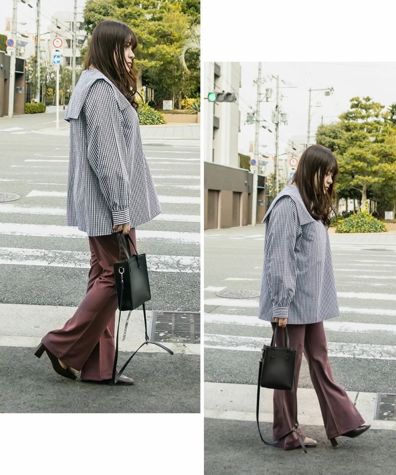 センターシム入ストレッチフレアパンツ | 大きいサイズ レディース専門