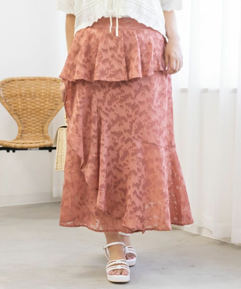 CLETTEオリジナル☆オパール花柄フレアラップスカート | 大きいサイズ