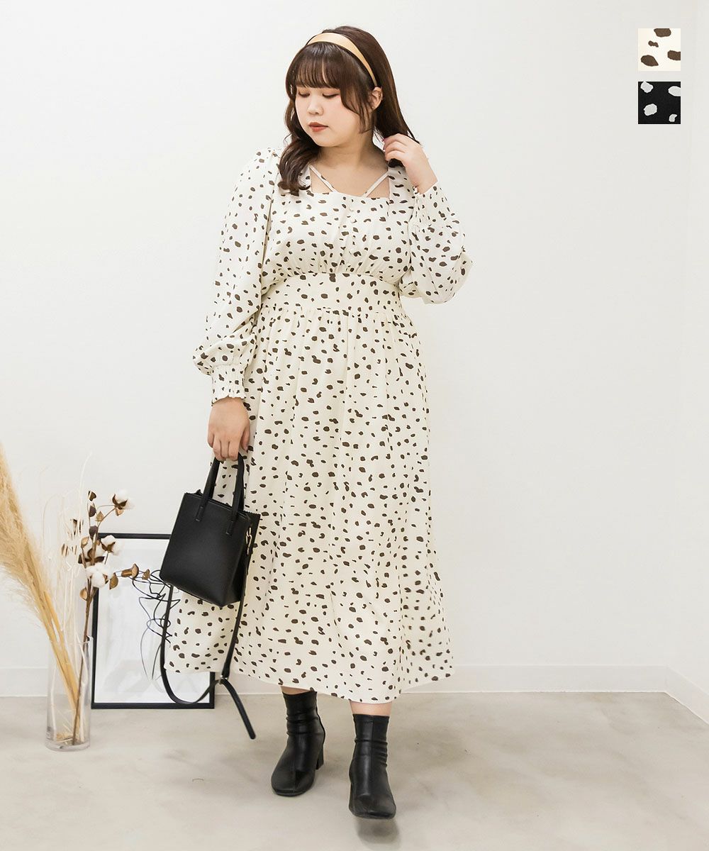 Cletteオリジナル ダルメシアン柄ワンピース 大きいサイズ レディース専門店 Clette クレット 公式