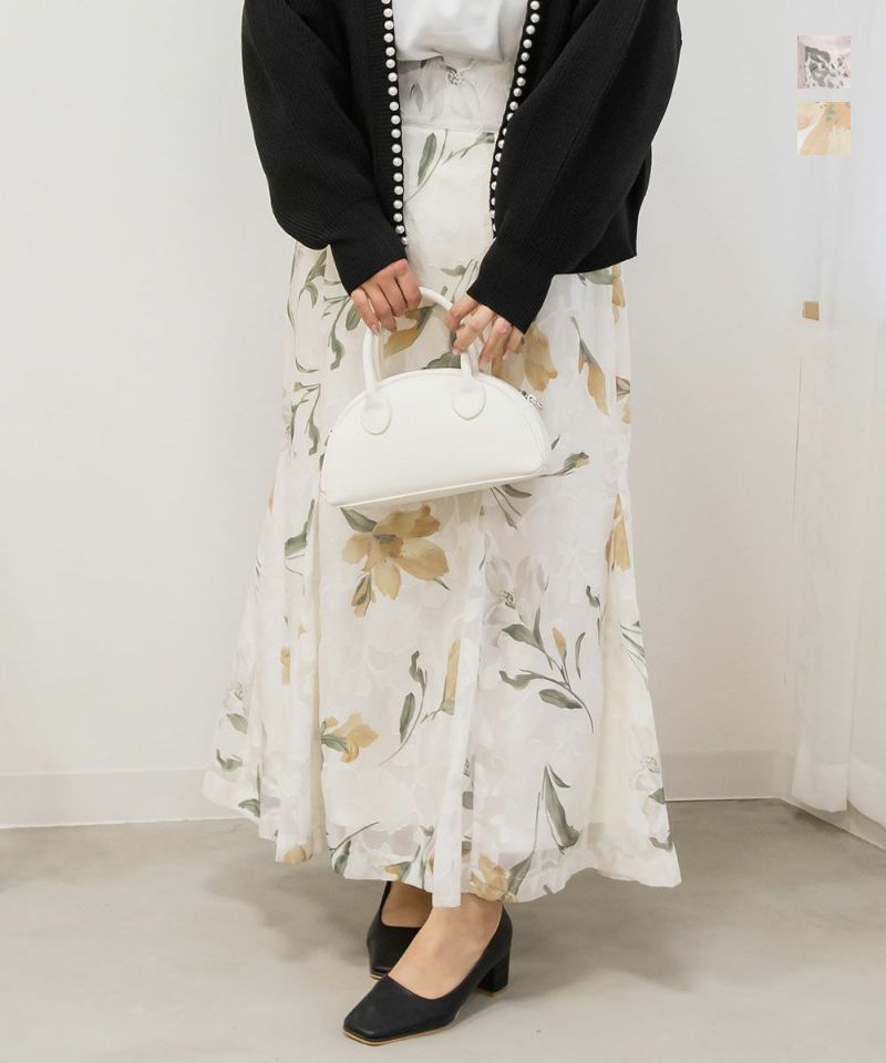 ジャガード花柄フレアスカート | 大きいサイズ レディース専門店 CLETTE(クレット)【公式】