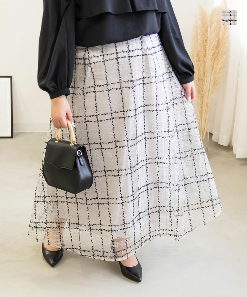 ツイード風刺繍スカート | 大きいサイズ レディース専門店 CLETTE ...