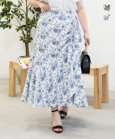 CLETTEオリジナル ブラウジング花柄スカート | 大きいサイズ 