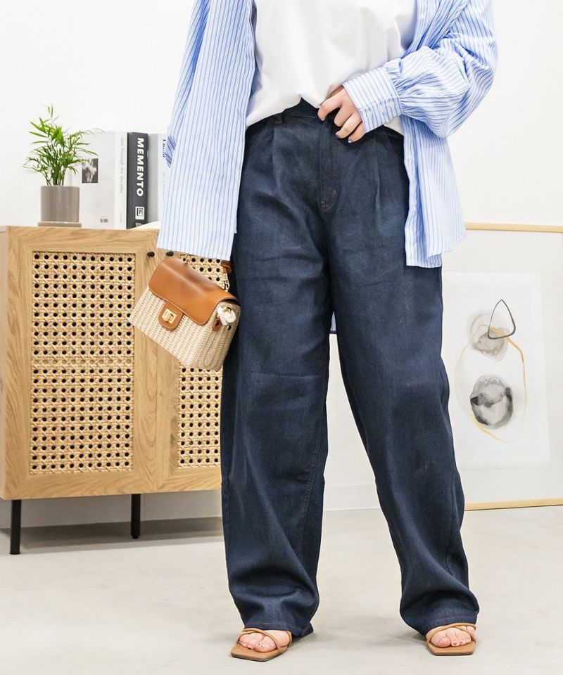 新品☆オーディナリーフィッツ TUCK WIDE TROUSER DENIM - 通販