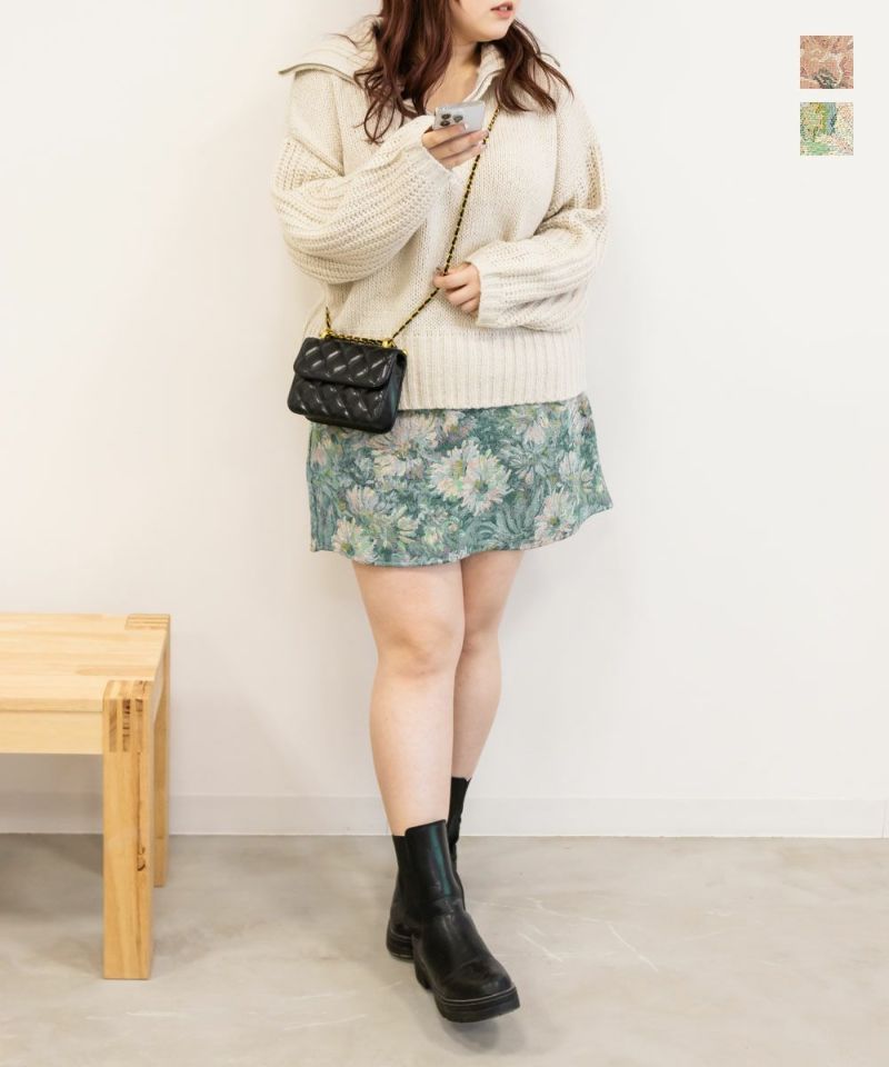 CLETTEオリジナル☆ゴブラン台形スカート | 大きいサイズ レディース
