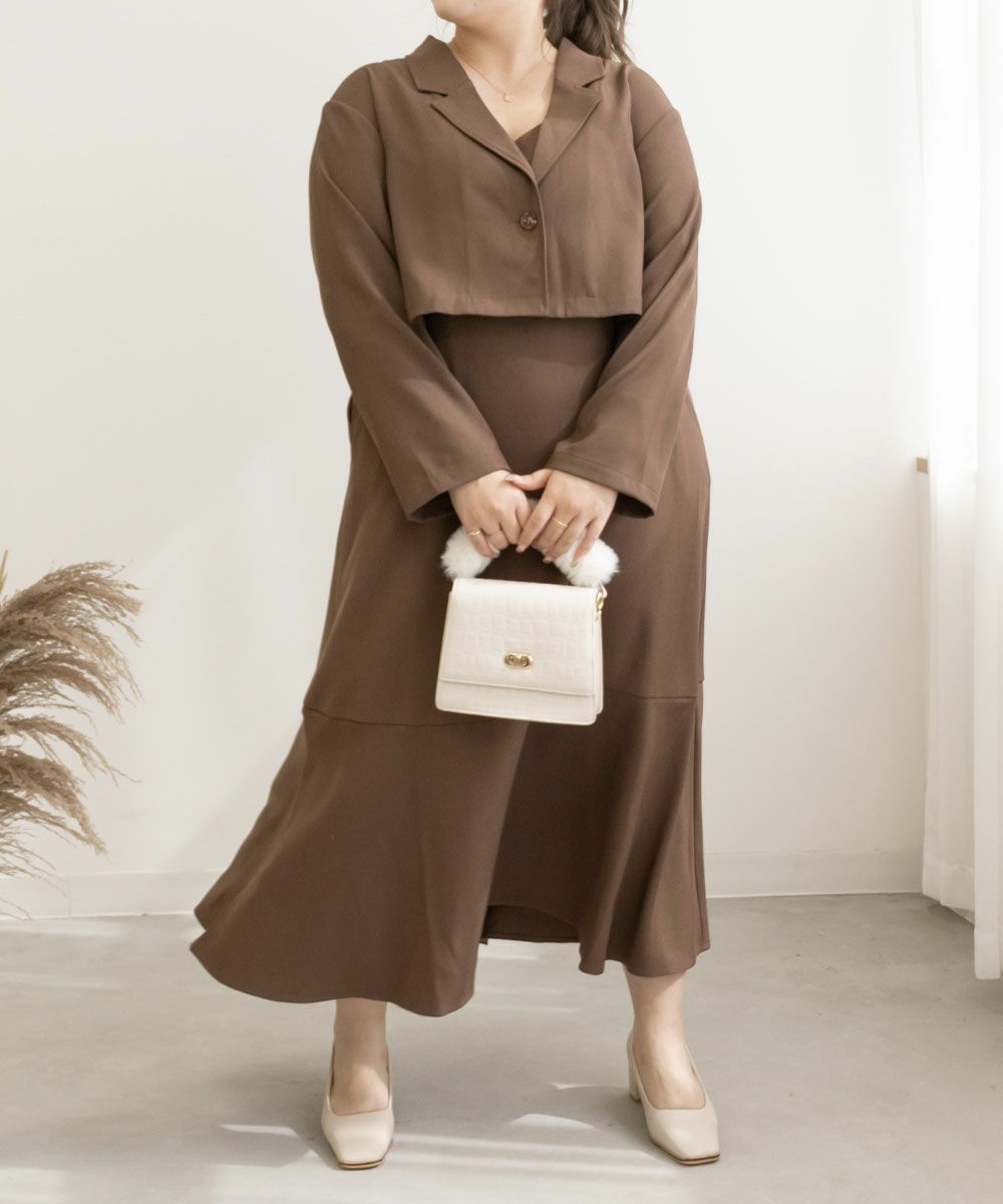 CLETTEオリジナル☆ショートジャケットセットワンピース | 大きい  