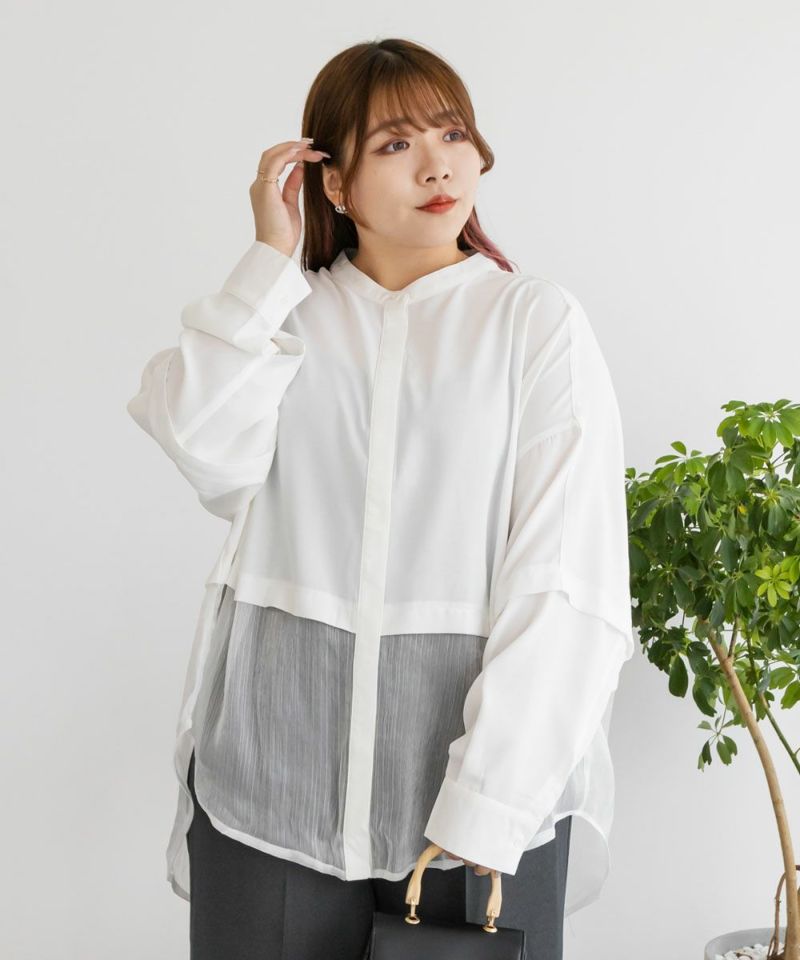 無料長期保証 シャイニー切替シアーシャツ AIRYSHIRTING シャイニー