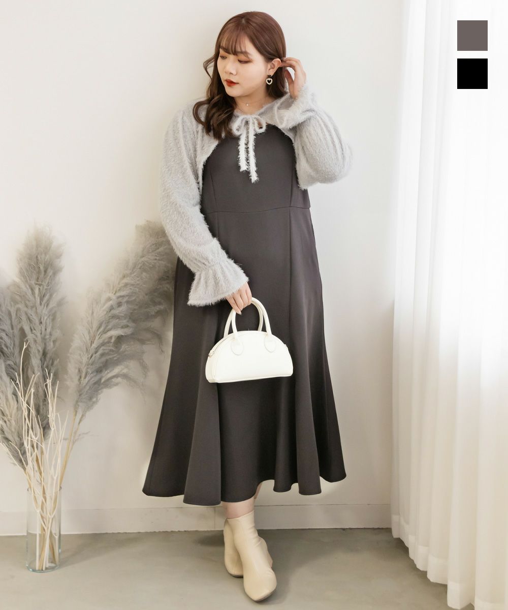 CLETTEオリジナル☆シャギーボレロセットワンピース | 大きいサイズ  