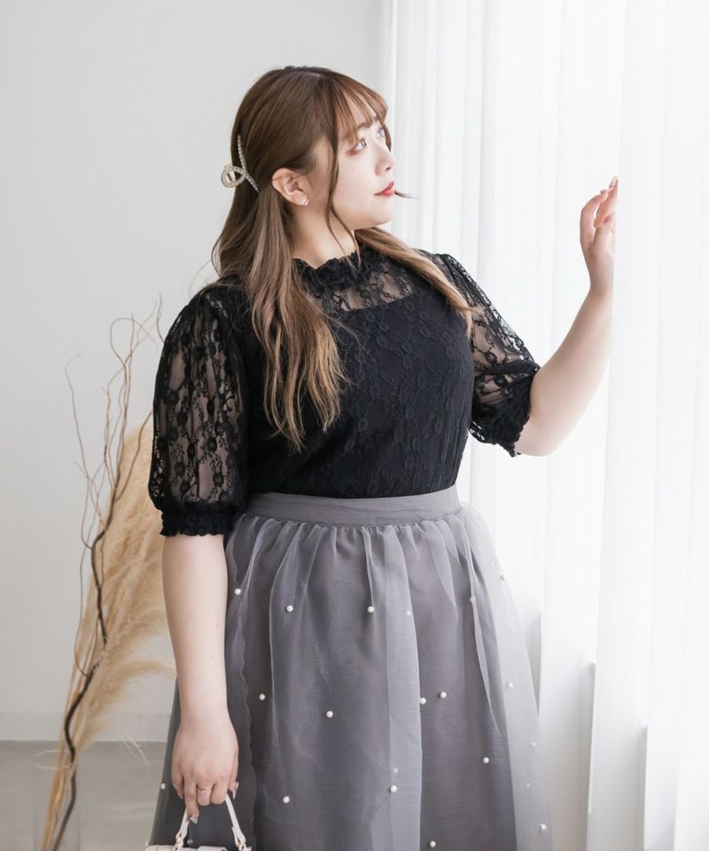 CLETTEオリジナル☆クロスフラワーレースプルオーバー | 大きい