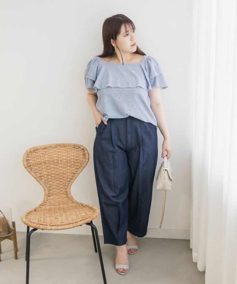 ゴーシュ //ゴーシュ *リネンコットンツイルワイドパンツ*2
