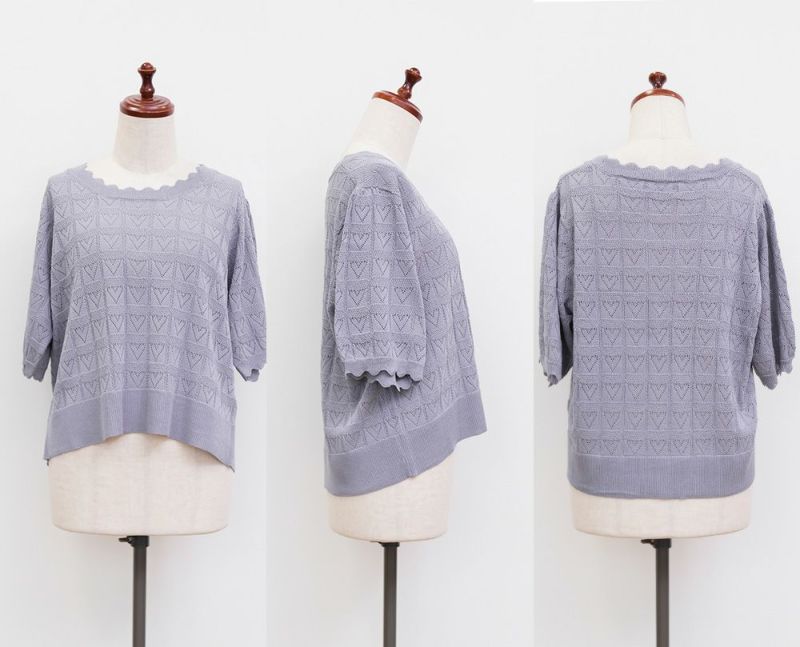 DOUBLE STANDARD CLOTHING チェリーニットプルオーバー CLETTEオリジナル☆ハート柄ニットプルオーバー | 大きいサイズ