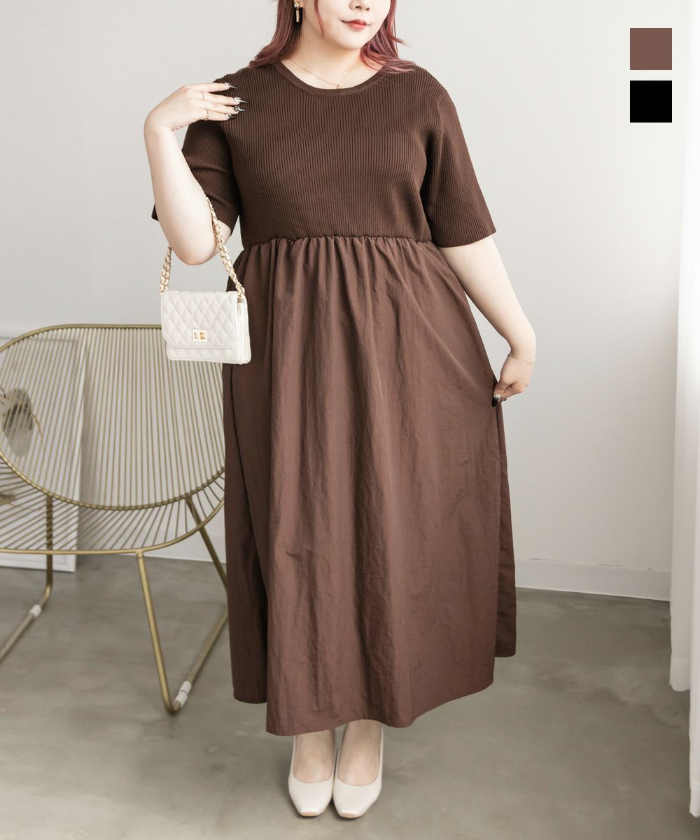 ニットドッキングワンピース | 大きいサイズ レディース専門店 CLETTE  