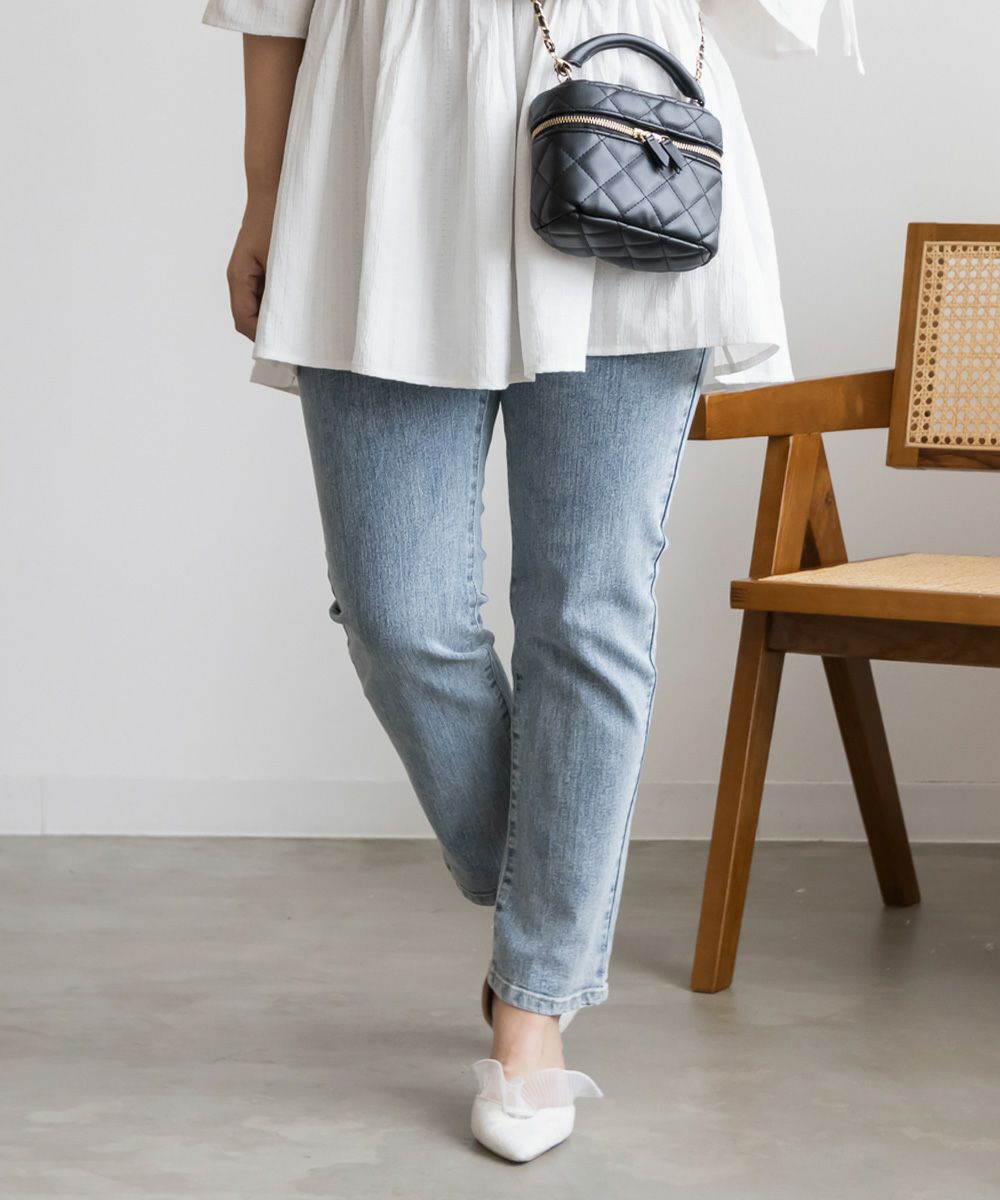 裏ウエストゴムデニムスキニーパンツ | 大きいサイズ レディース専門店  