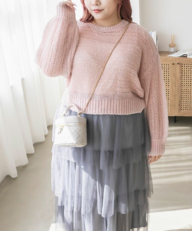 cygne ラメショートニットプルオーバー Aurore ブラウン シーニュ cygne ラメショートニットプルオーバー Aurore ブラウン