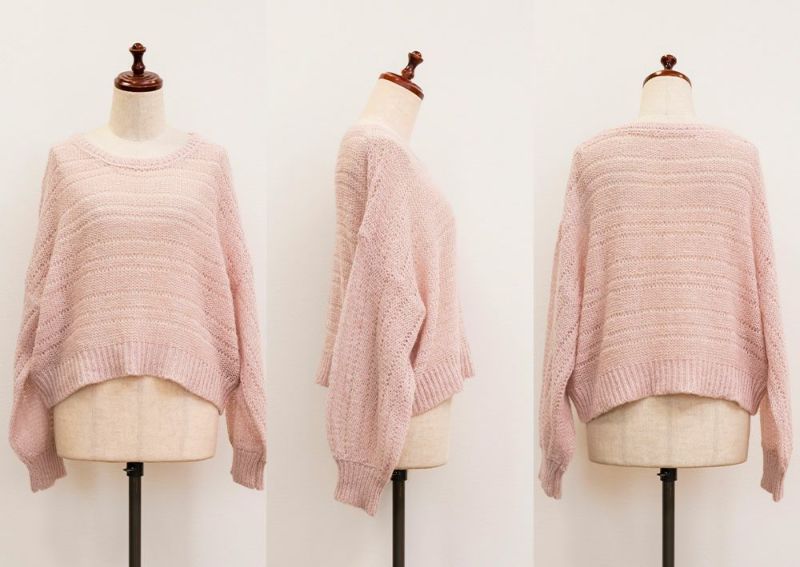 きい♡フルオーダー ショート丈ラメシアーニットプルオーバー | 大きいサイズ