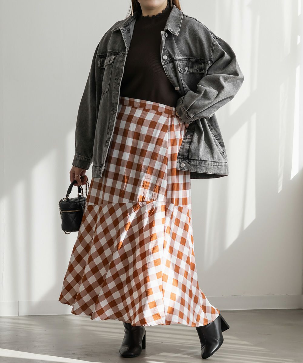 CLETTEオリジナル☆ギンガムチェック柄スカート | 大きいサイズ  