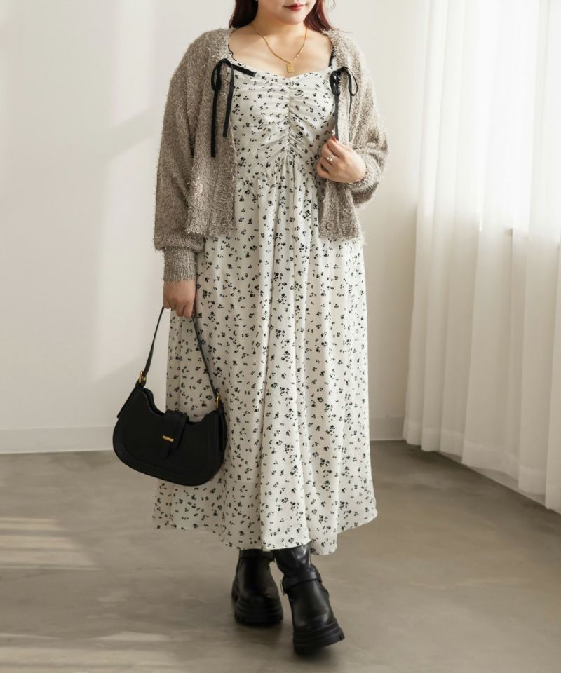 CLETTEオリジナル☆Vネックシャギーカーディガン | 大きいサイズ