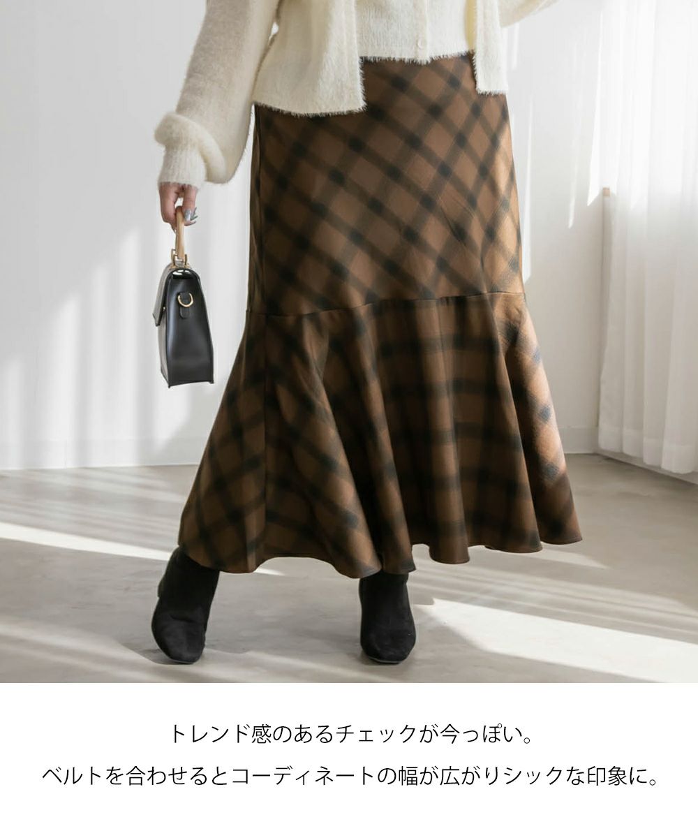 チェック柄フレアスカート （新品・未使用 Apuweiser-riche チェック柄 