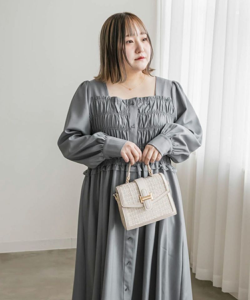 マーレット　シャーリングワンピース セール】 MERLETTE シャーリング ロングワンピース （ロング