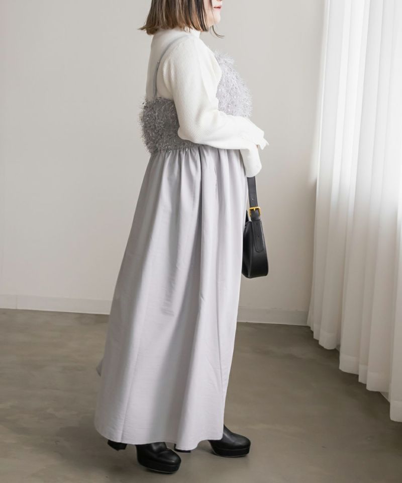 CLETTEオリジナル☆フラッフィー切替キャミワンピース | 大きいサイズ