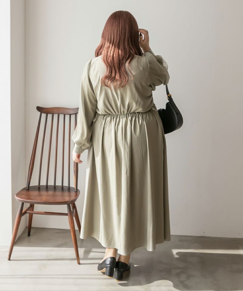 CLETTEオリジナル☆袖チュールサイドドロストワンピース