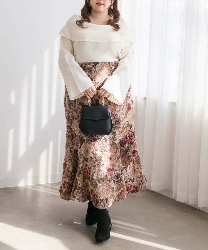 ジェイダ GYDA オフショルラインニット TOPS （グレー