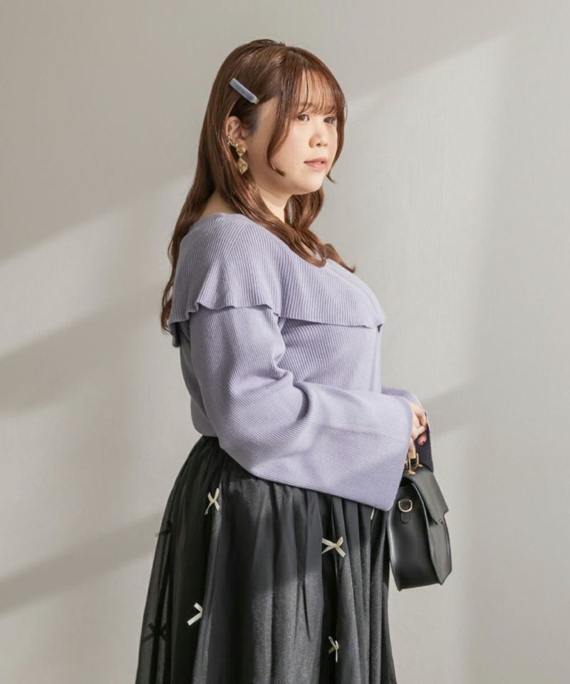 AP STUDIO ベージュ リブニットケープ　 フリーサイズ　完売品 AP STUDIO／ リブニットケープ ベージュ系