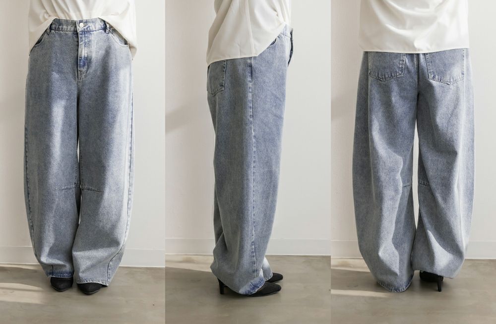 CLETTEオリジナル☆バレルレッグデニムパンツ | 大きいサイズ
