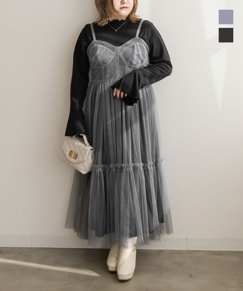 CLETTEオリジナル☆インナー付きチュールキャミワンピースセット  