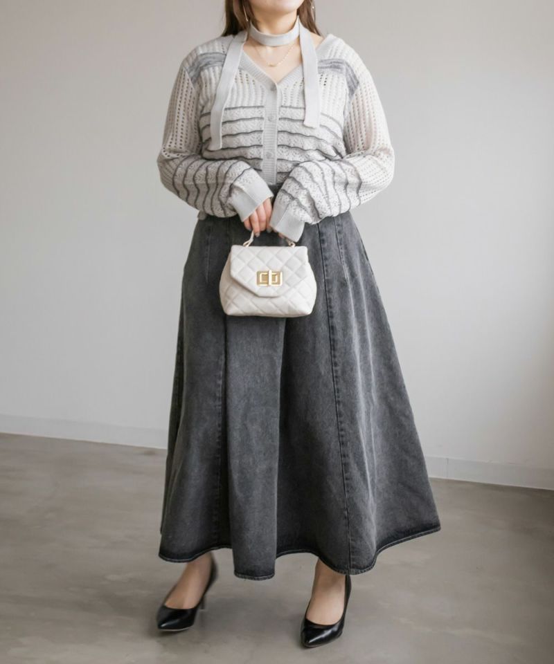 グレーカーデな様 セール】〈手洗い可能〉サガラ ワッペン レタード カーディガン