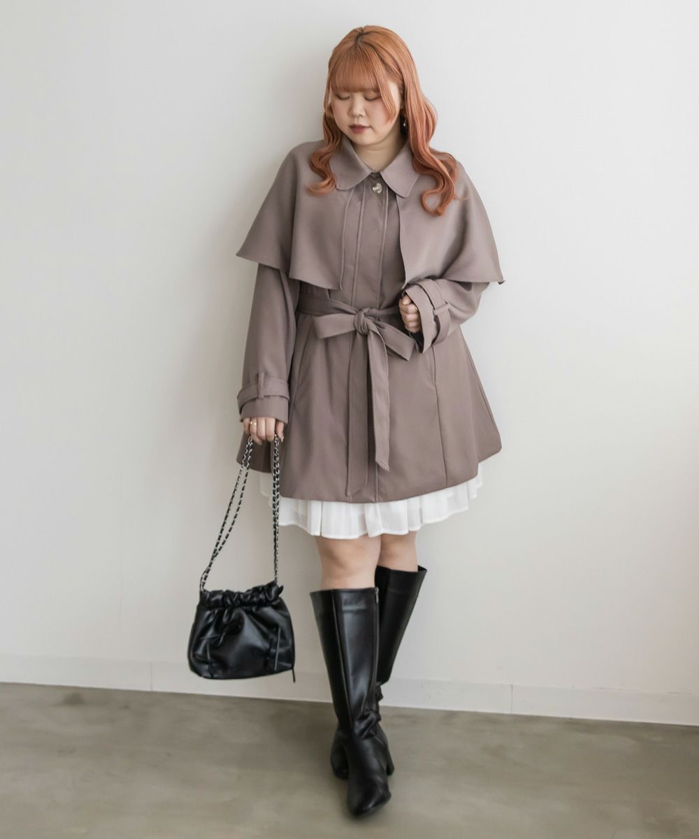 新品未使用 CLETTEオリジナル★ケープカラーミドルトレンチコート 4L CLETTEオリジナル☆ケープカラーミドルトレンチコート | 大きいサイズ