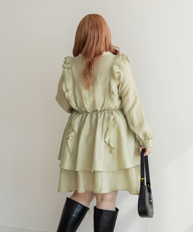 CLETTEオリジナル☆インナー付きフリルティアードチュニック