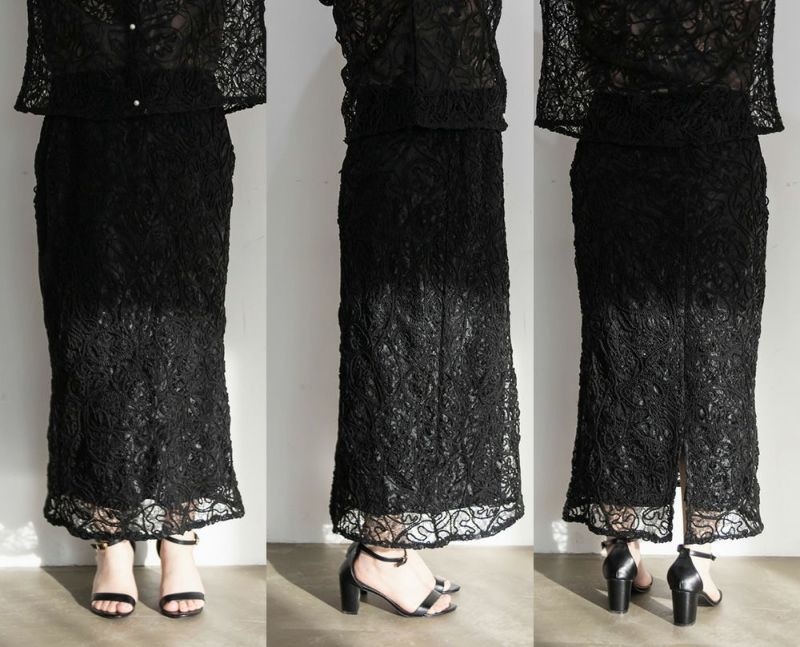 CLANE レーススカート CLANE(クラネ)｜SHEER FLOWER LACE SKIRT/スカート/MIX の通販