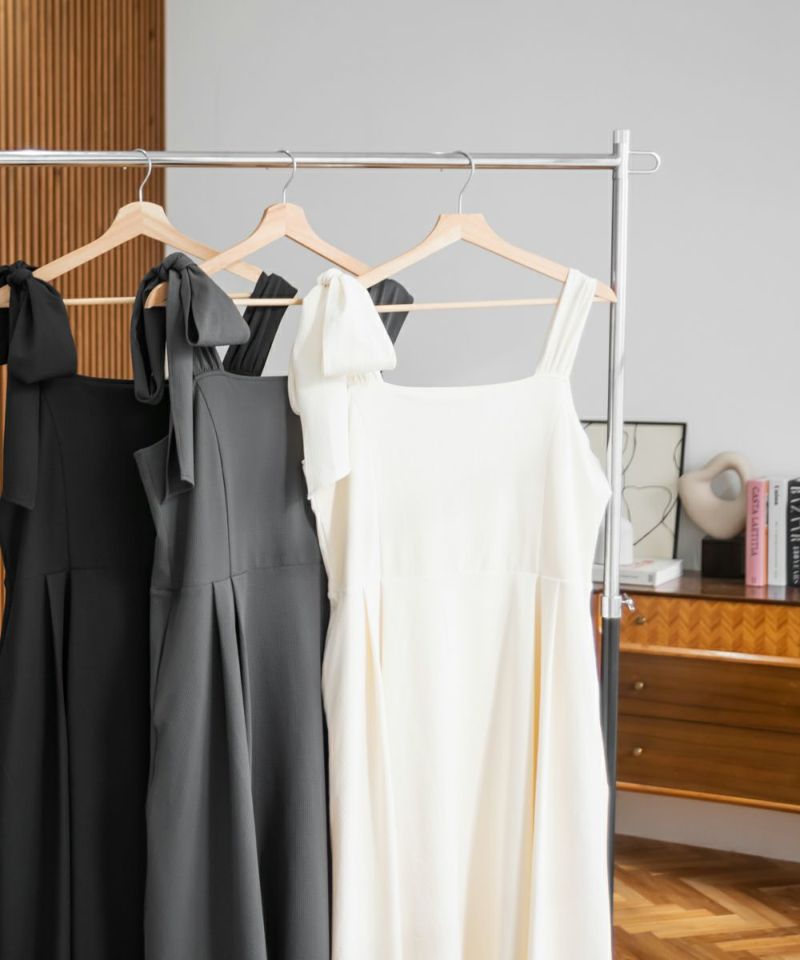 CLETTEオリジナル☆ショルダーリボンノースリーブワンピース | 大きい