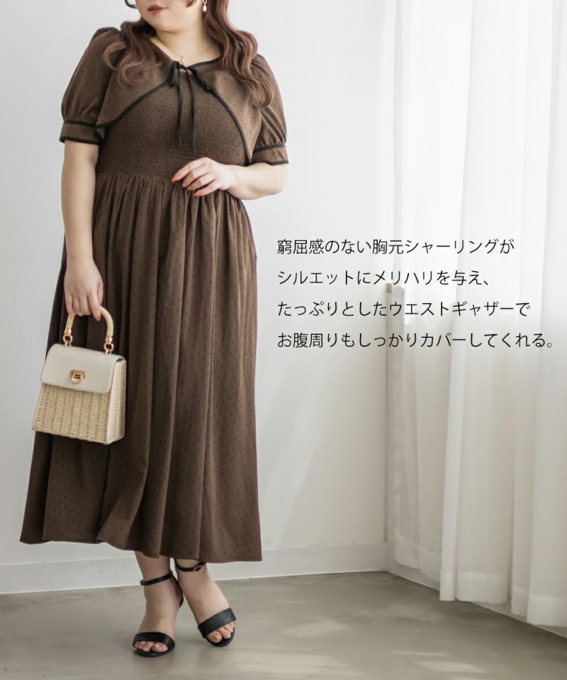 シャーリングボレロミニワンピース カラーBLK FREEサイズ シャーリングドロストリボンチェックミニワンピース | FREE'S