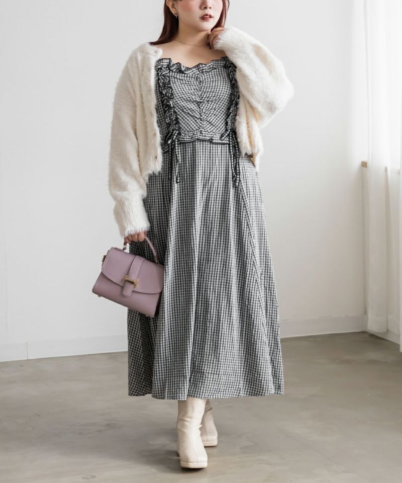 CLETTEオリジナル☆フリルデザインキャミワンピース | 大きいサイズ