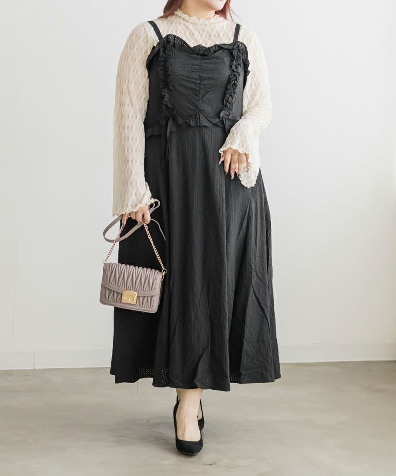 CLETTEオリジナル☆フリルデザインキャミワンピース | 大きいサイズ