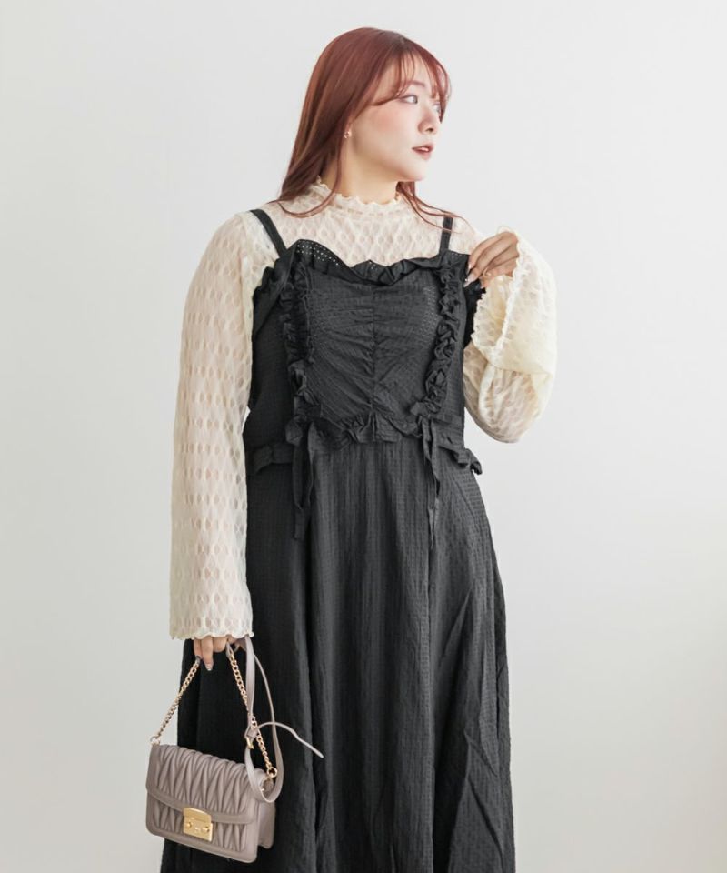 CLETTEオリジナル☆フリルデザインキャミワンピース | 大きいサイズ