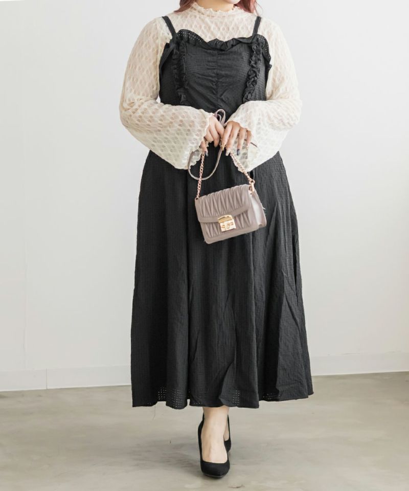 CLETTEオリジナル☆フリルデザインキャミワンピース | 大きいサイズ