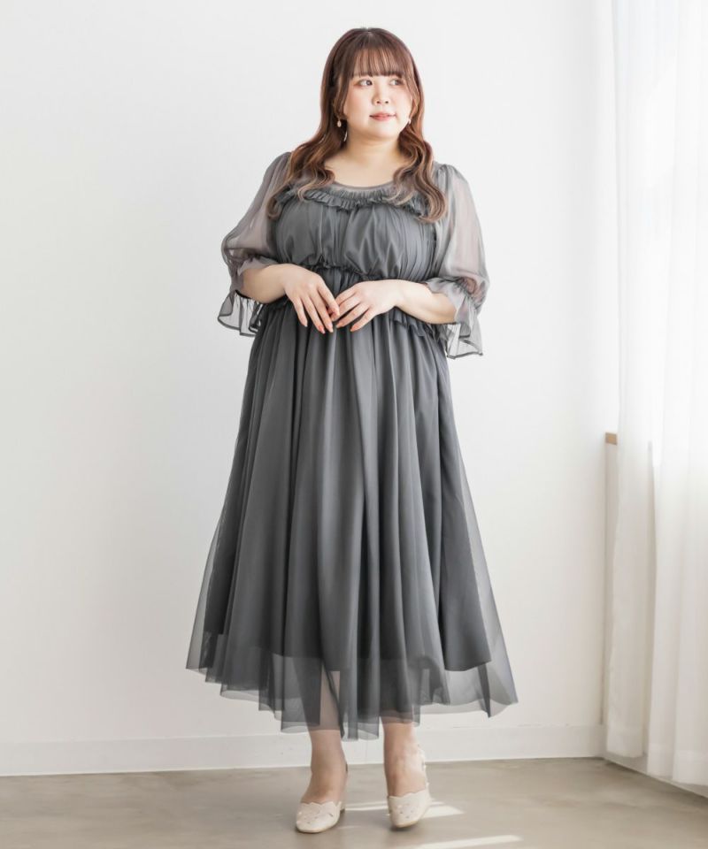 CLETTEオリジナル☆フリルデザインチュールワンピースドレス