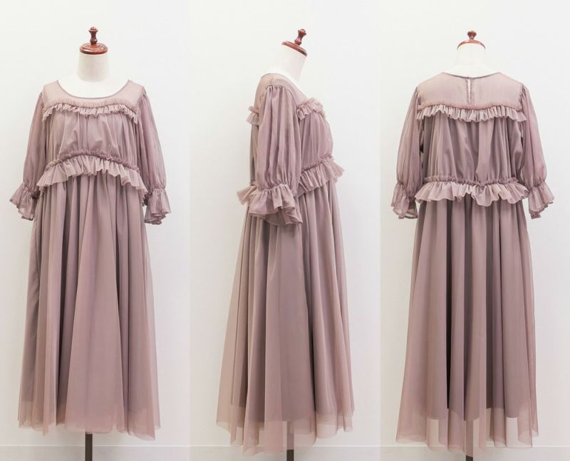 CLETTEオリジナル☆フリルデザインチュールワンピースドレス