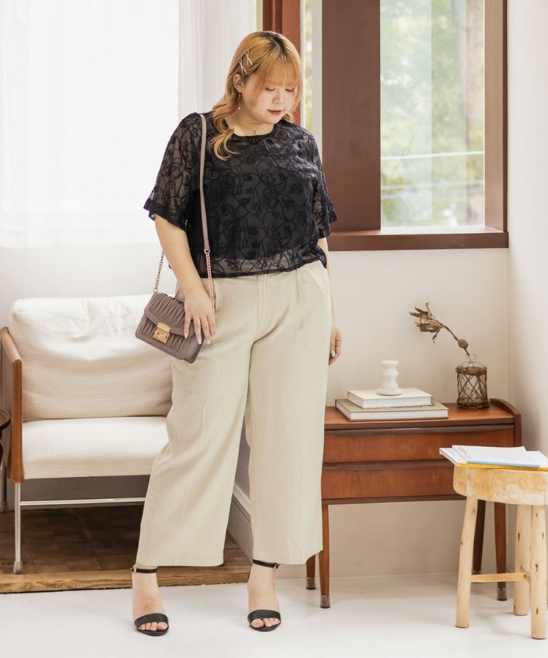 麻調ワイドパンツ | 大きいサイズ レディース専門店 CLETTE