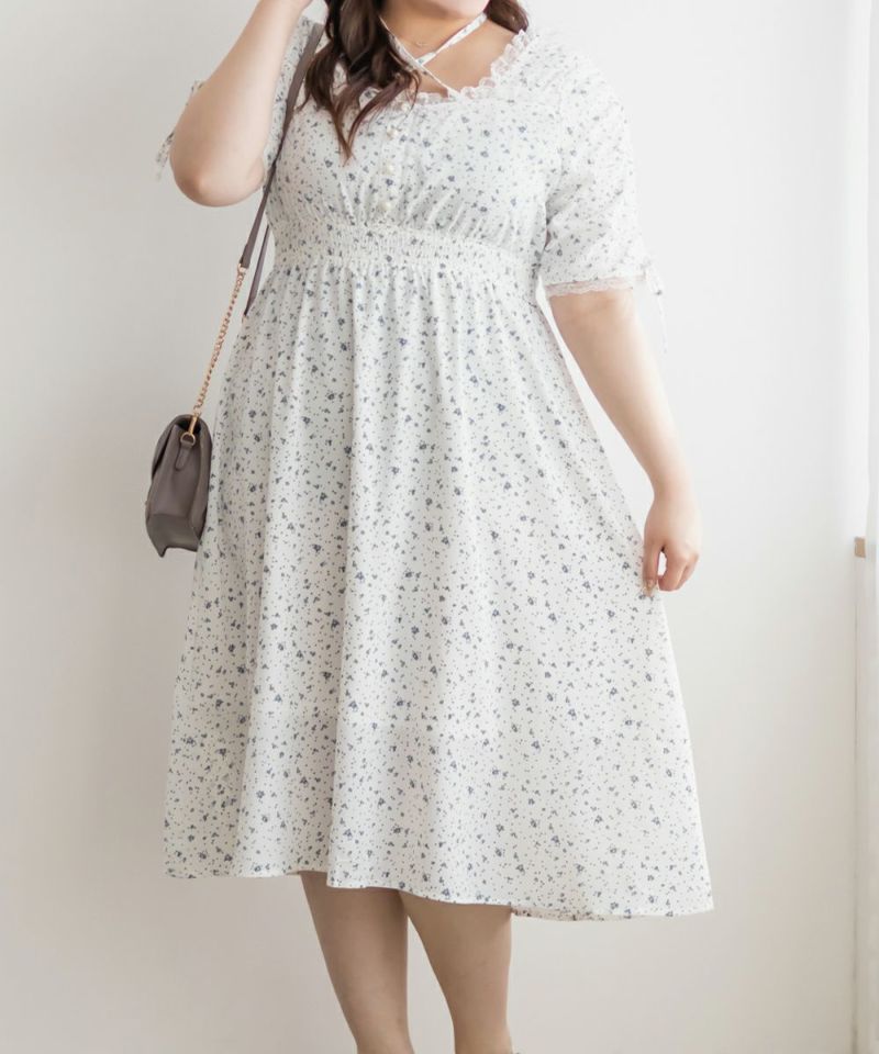 花柄 半袖ワンピース Lサイズ FREAK'S STORE ワンピース 限定展開 花柄 マキシ 半袖