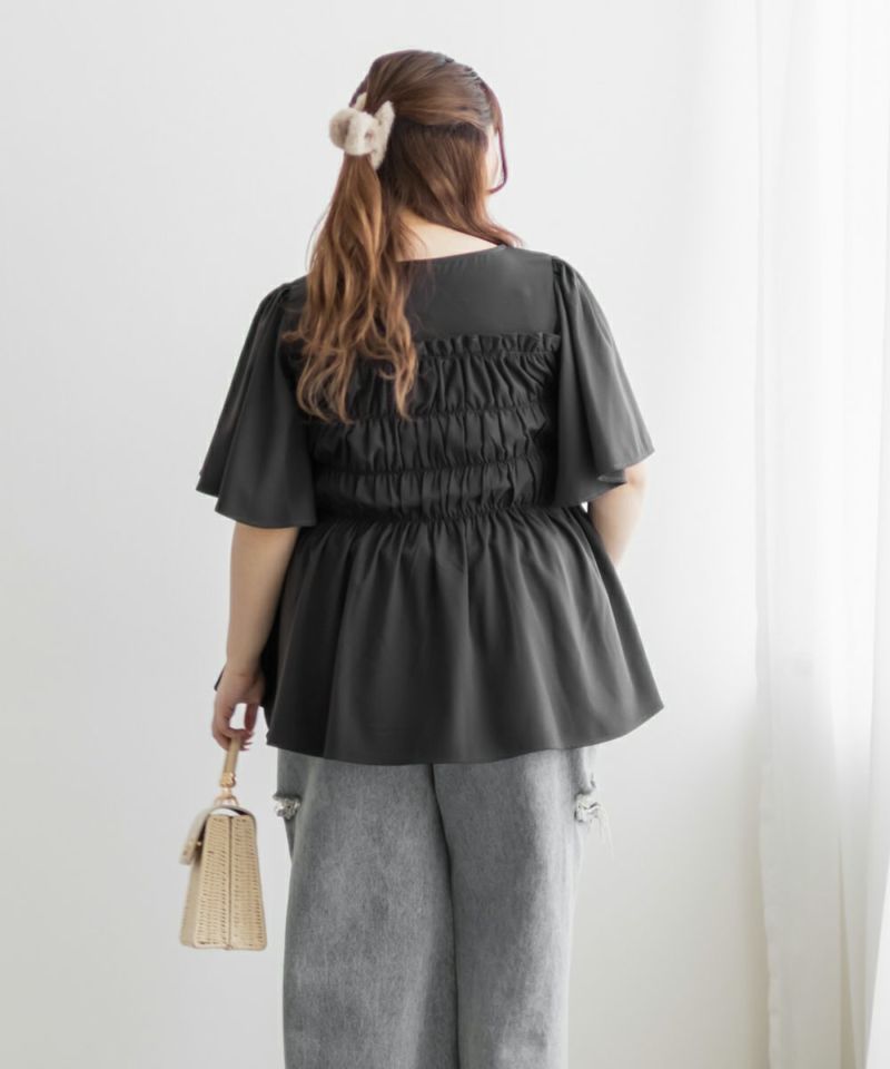 45r umii908 / コットンギャザー リボンブラウス バックリボンギャザーブラウス | 2024 AW Collection| yori